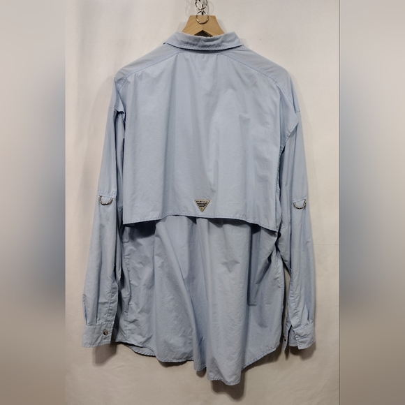 Columbia PFG Bahama II Long Sleeve Shirt Mens XL Blue Hiking Fishing Retro 90s - Picture 8 of 11